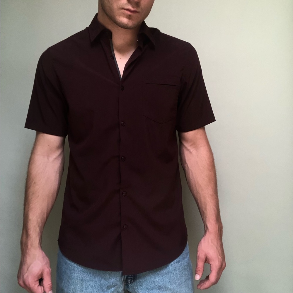 burgundy subculture button up